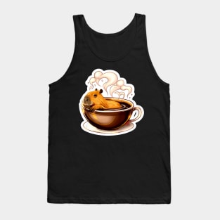 Caffeinated Capybara - Coffee and Naps Combined Design Tank Top
